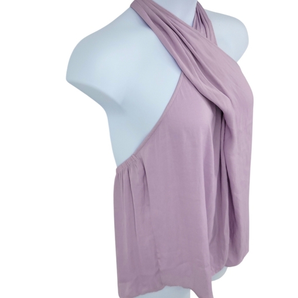 Banana Republic Factory Womens Cross Front Halter Top Light Purple Size xl - Picture 3 of 11